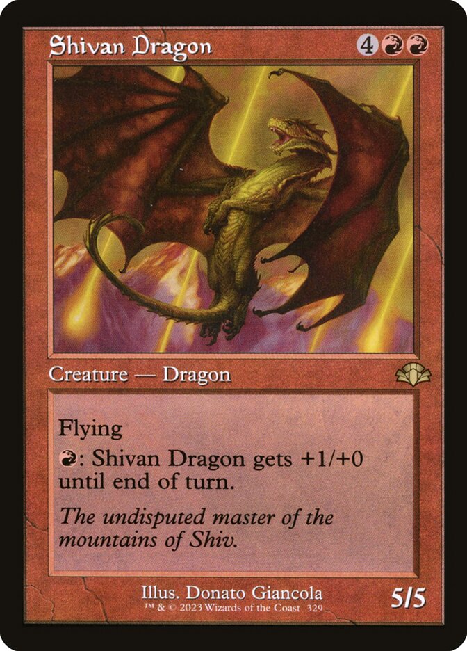 Shivan Dragon 329 (Dominaria Remastered)  - Retro Foil | Good Games Adelaide SA