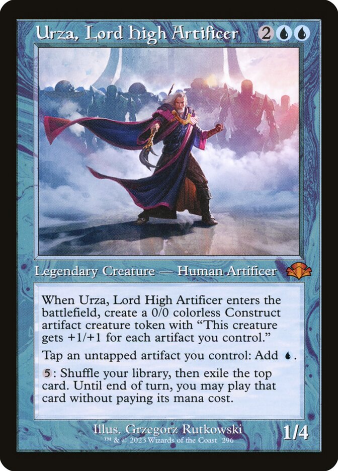 Urza, Lord High Artificer 296 (Dominaria Remastered)  - Retro Foil | Good Games Adelaide SA