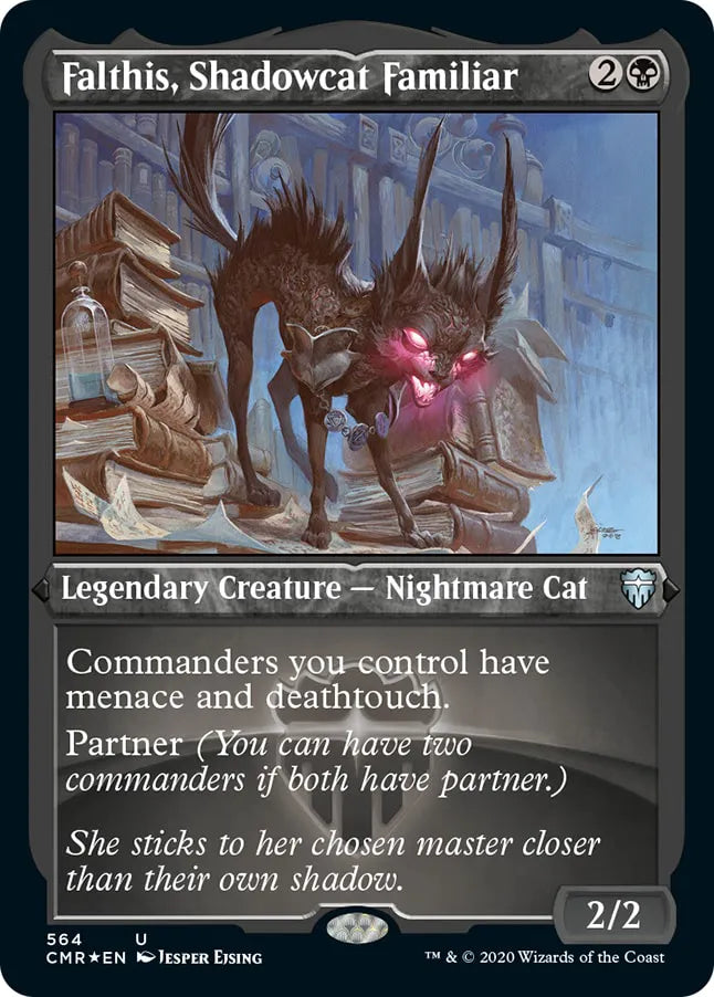 Falthis, Shadowcat Familiar 564 (Commander Legends)  - Etched Foil | Good Games Adelaide SA