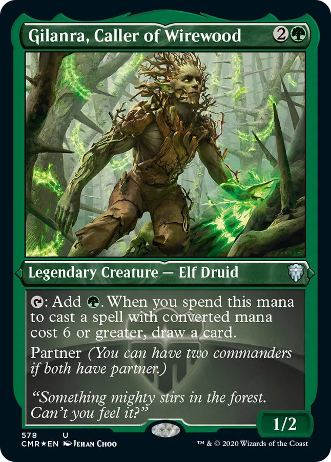 Gilanra, Caller of Wirewood 578 (Commander Legends)  - Etched Foil | Good Games Adelaide SA