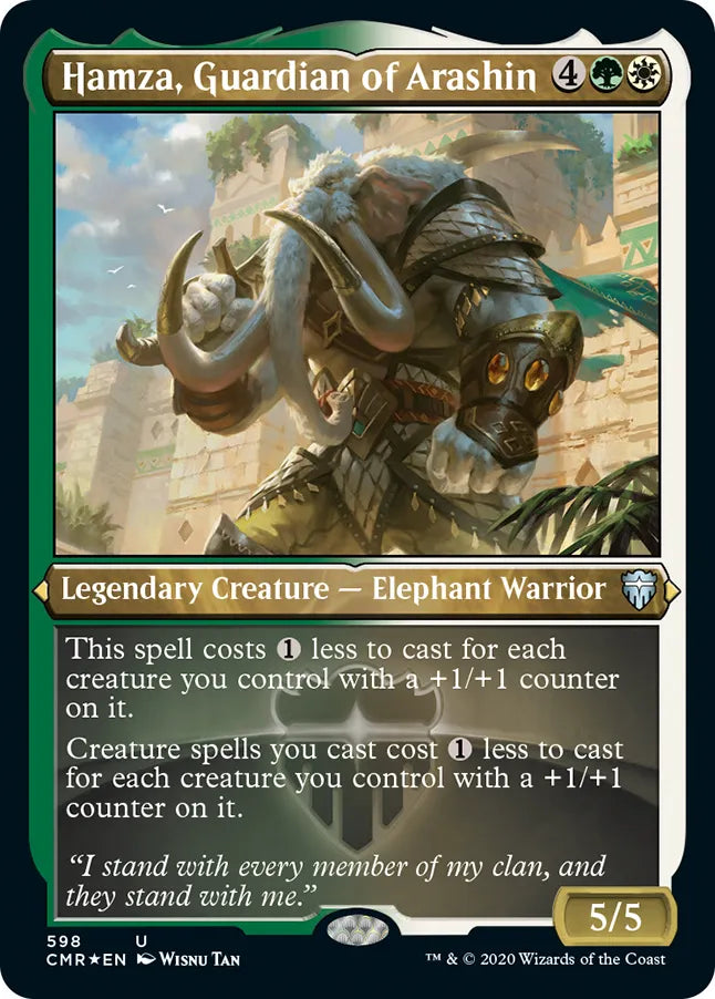 Hamza, Guardian of Arashin 598 (Commander Legends)  - Etched Foil | Good Games Adelaide SA