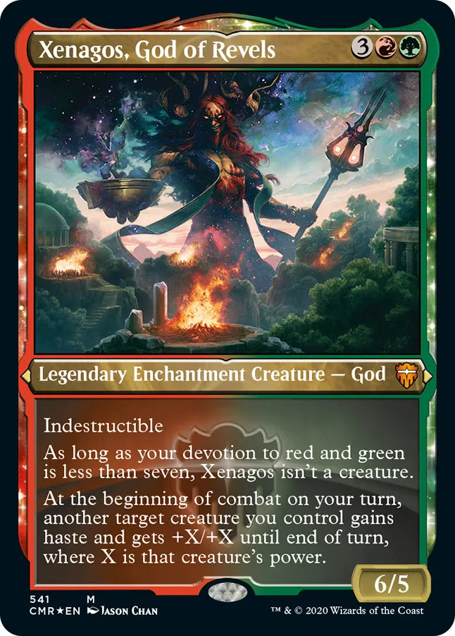 Xenagos, God of Revels 541 (Commander Legends)  - Etched Foil | Good Games Adelaide SA
