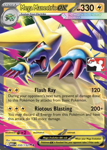 Mega Manectric ex Series 8 050/132 (Prize Pack Series Cards)  - Holofoil | Good Games Adelaide SA