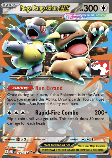 Mega Kangaskhan ex Series 8 104/132 (Prize Pack Series Cards)  - Holofoil | Good Games Adelaide SA