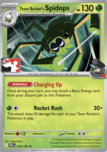Team Rocket's Spidops Series 8 020/182 (Prize Pack Series Cards)  - Holofoil | Good Games Adelaide SA