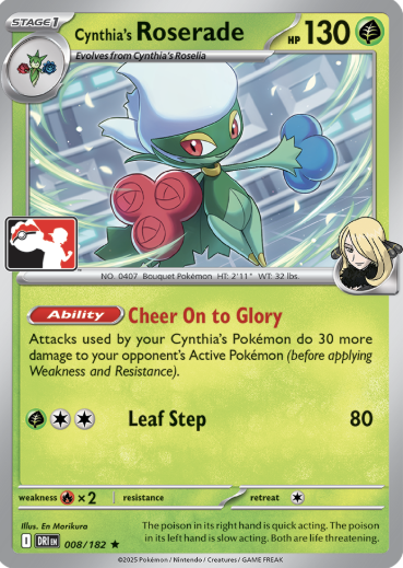 Cynthia's Roserade Series 8 008/182 (Prize Pack Series Cards)  | Good Games Adelaide SA