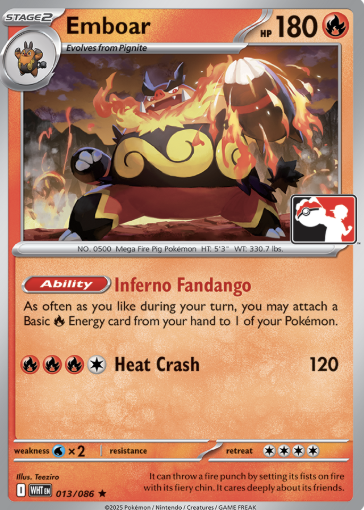 Emboar Series 8 013/086 (Prize Pack Series Cards)  - Holofoil | Good Games Adelaide SA