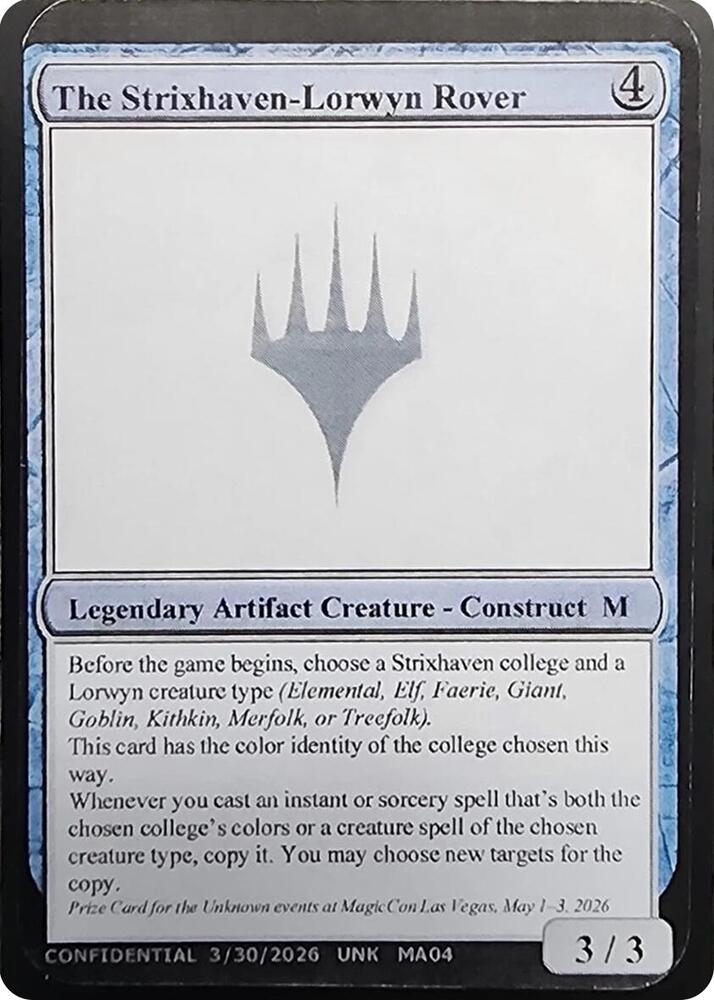 The Strixhaven Lorwyn Rover  (Un-Known Event Playtest Cards)  | Good Games Adelaide SA