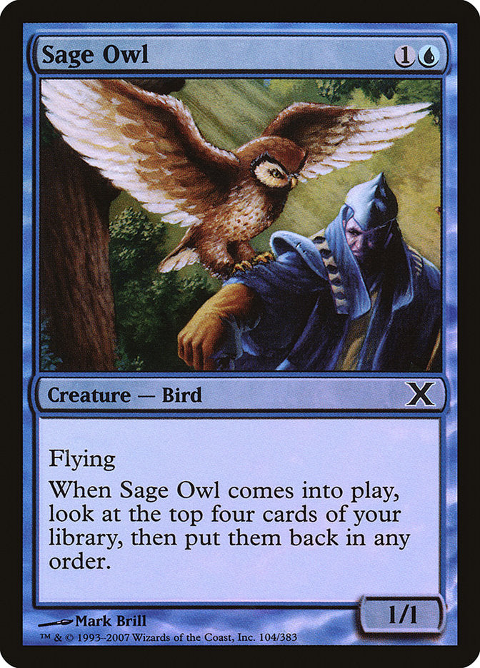 Sage Owl 104/383 (10th Edition)  - Foil | Good Games Adelaide SA