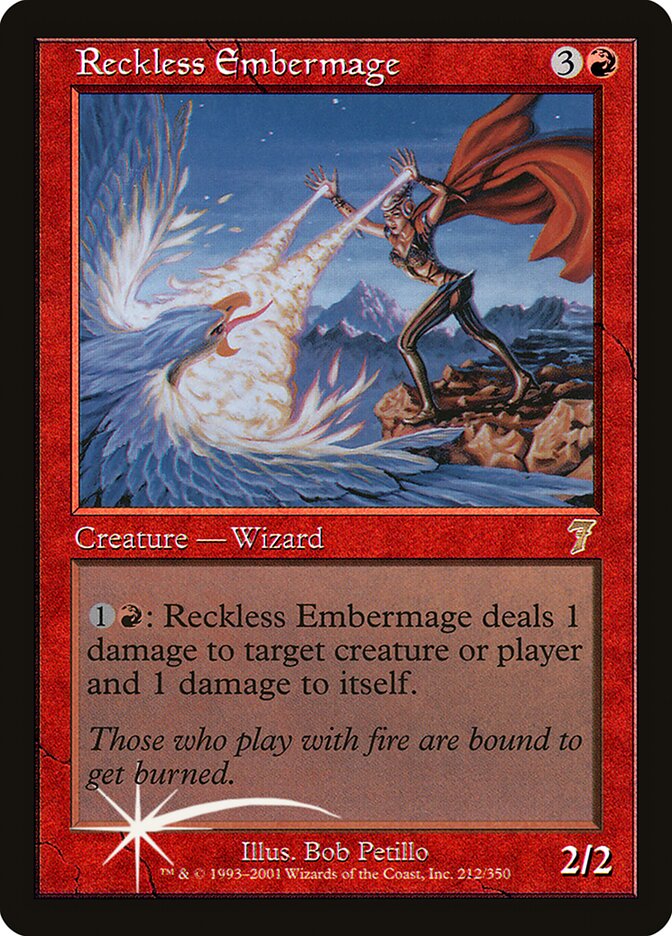 Reckless Embermage 212 (7th Edition)  - Foil | Good Games Adelaide SA