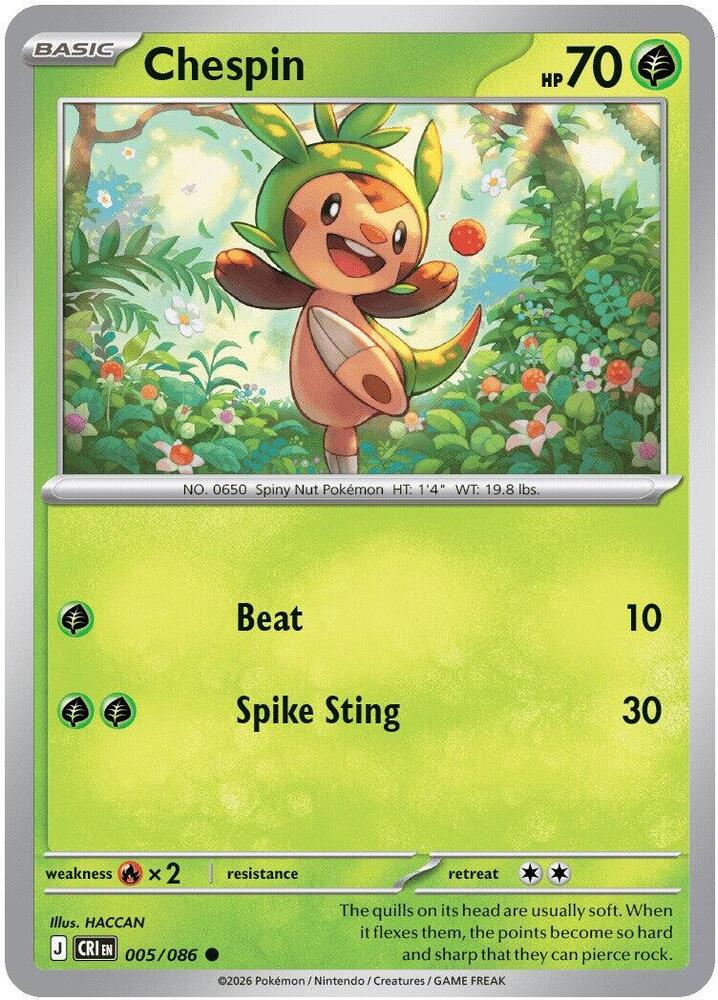 Chespin 005/086 (ME04: Chaos Rising)  - Reverse Holofoil | Good Games Adelaide SA