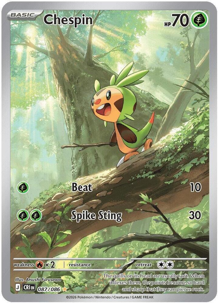 Chespin 087/086 (ME04: Chaos Rising)  - Holofoil | Good Games Adelaide SA