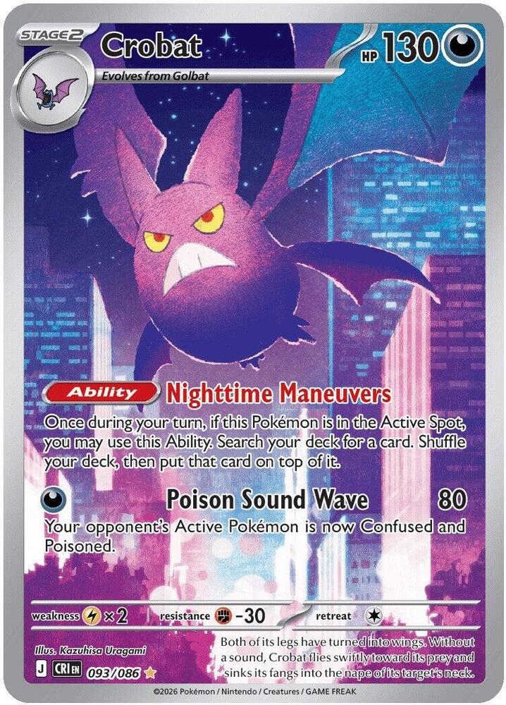 Crobat 093/086 (ME04: Chaos Rising)  - Holofoil | Good Games Adelaide SA