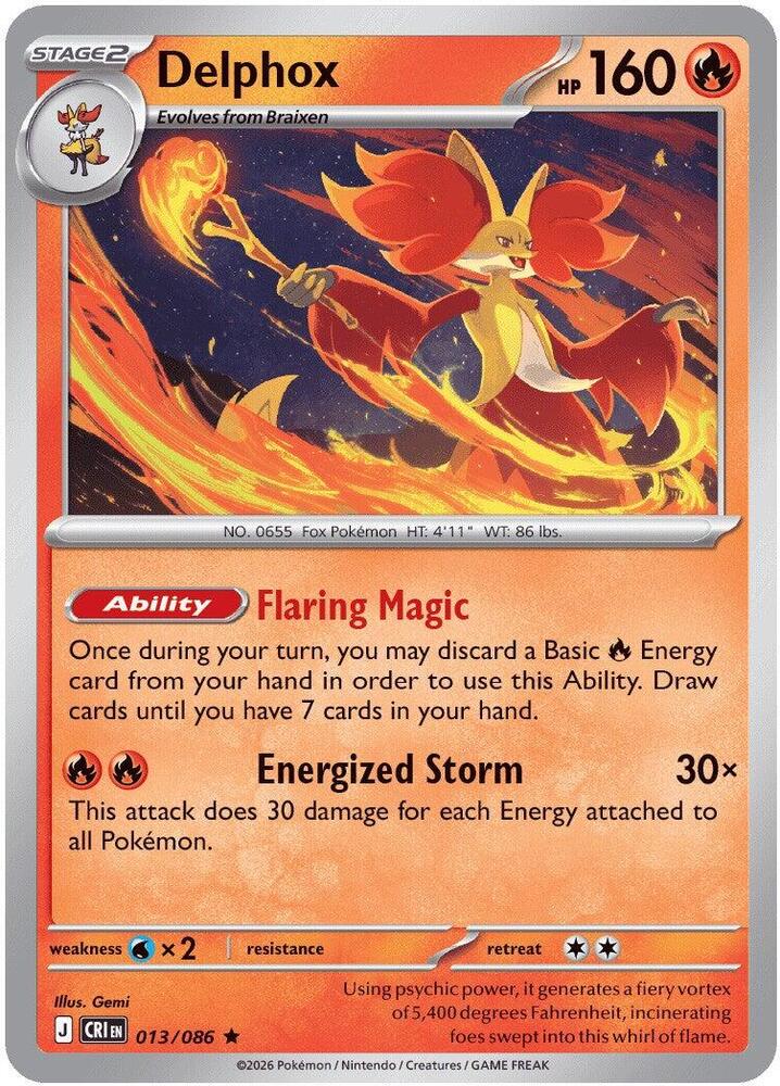 Delphox 013/086 (ME04: Chaos Rising)  - Reverse Holofoil | Good Games Adelaide SA