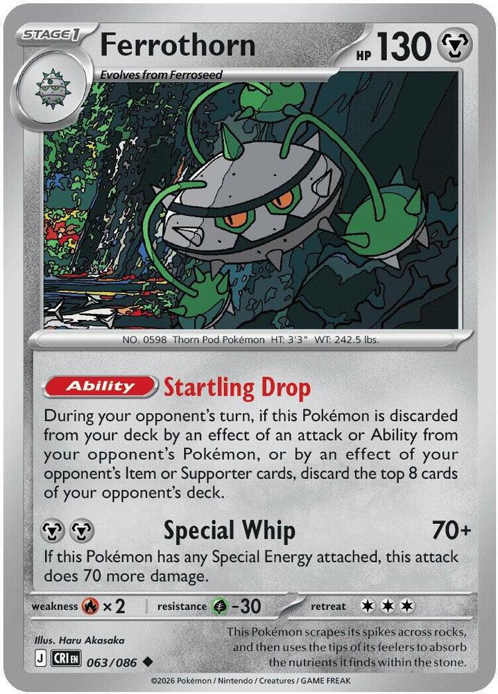 Ferrothorn 063/086 (ME04: Chaos Rising)  - Reverse Holofoil | Good Games Adelaide SA