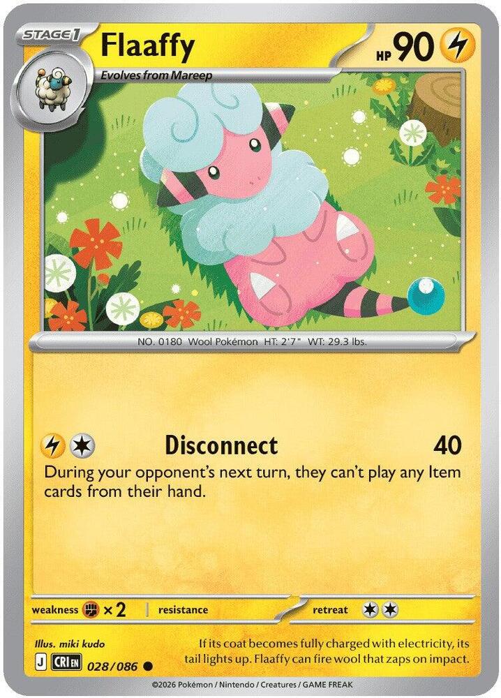 Flaaffy 028/086 (ME04: Chaos Rising)  - Reverse Holofoil | Good Games Adelaide SA