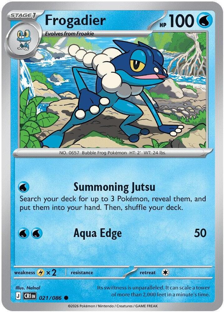 Frogadier 021/086 (ME04: Chaos Rising)  - Reverse Holofoil | Good Games Adelaide SA
