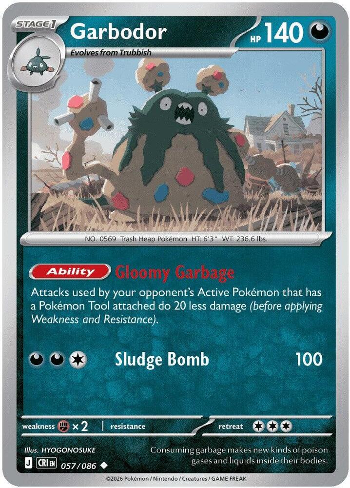 Garbodor 057/086 (ME04: Chaos Rising)  - Reverse Holofoil | Good Games Adelaide SA