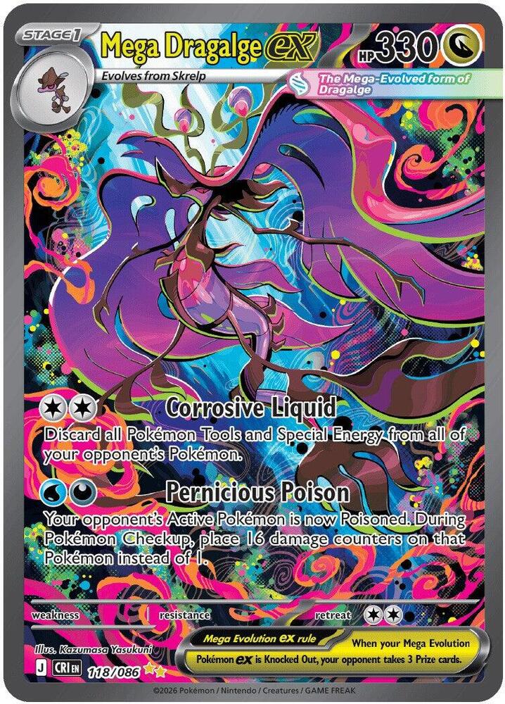 Mega Dragalge ex 118/086 (ME04: Chaos Rising)  - Holofoil | Good Games Adelaide SA