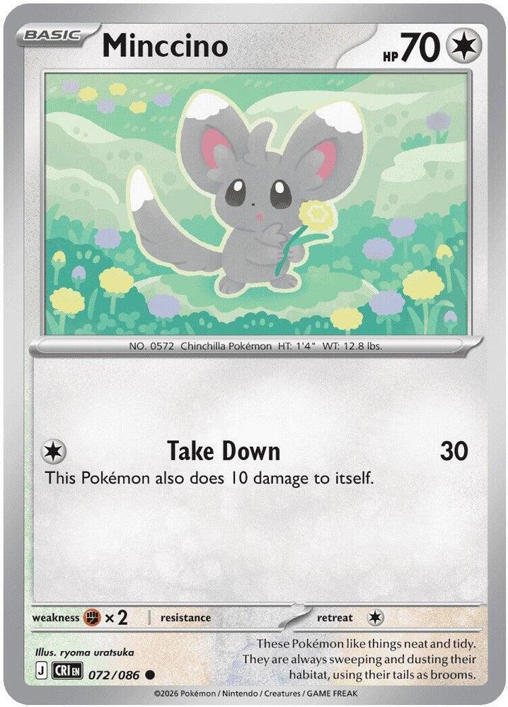 Minccino 072/086 (ME04: Chaos Rising)  - Reverse Holofoil | Good Games Adelaide SA