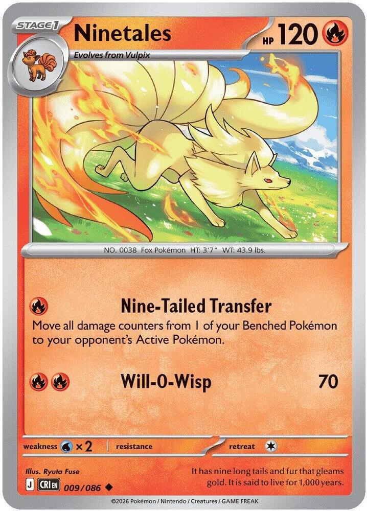 Ninetales 009/086 (ME04: Chaos Rising)  - Reverse Holofoil | Good Games Adelaide SA