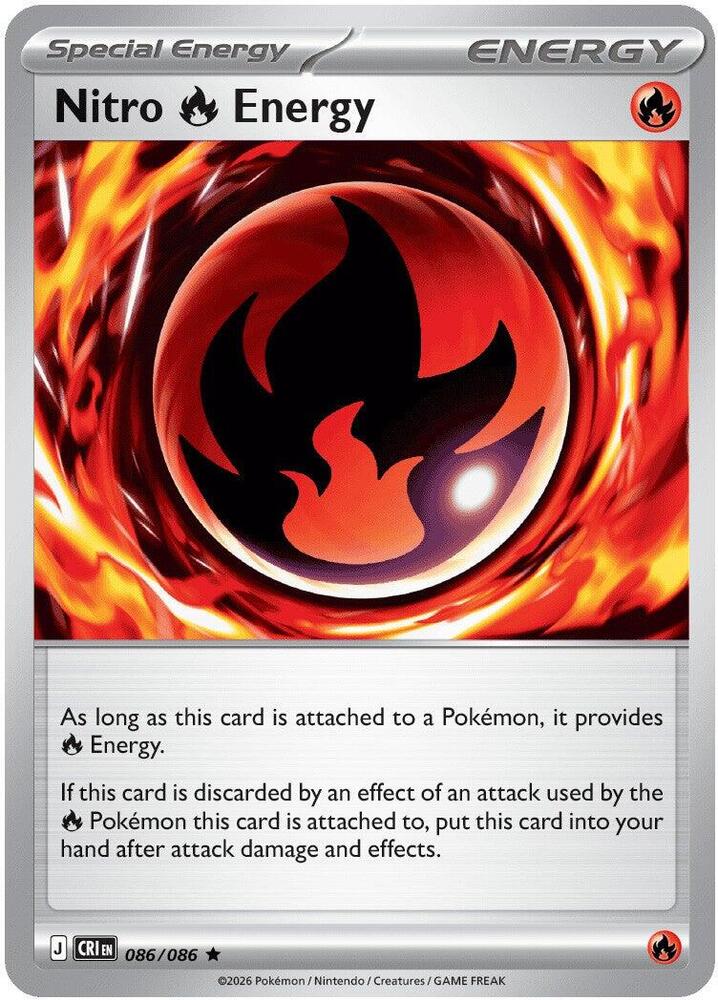 Nitro Fire Energy 086/086 (ME04: Chaos Rising)  - Holofoil | Good Games Adelaide SA