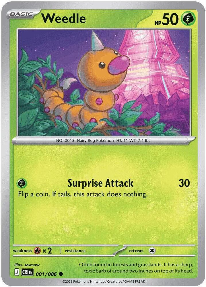 Weedle 001/086 (ME04: Chaos Rising)  | Good Games Adelaide SA