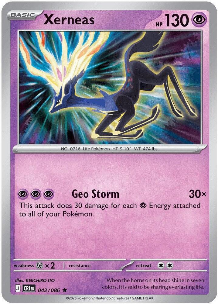 Xerneas 042/086 (ME04: Chaos Rising)  - Holofoil | Good Games Adelaide SA