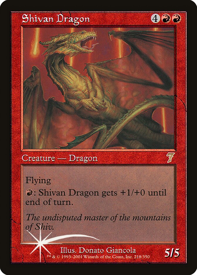 Shivan Dragon 218 (7th Edition)  - Foil | Good Games Adelaide SA