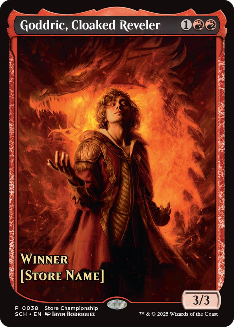 Goddric, Cloaked Reveler (Store Stamped) 38 (Game Day & Store Championship Promos)  - Textless | Good Games Adelaide SA