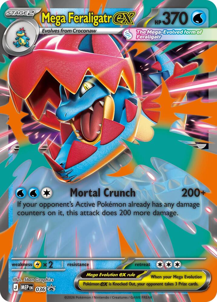 Mega Feraligatr ex 036 036 (ME: Mega Evolution Promo)  - Holofoil | Good Games Adelaide SA