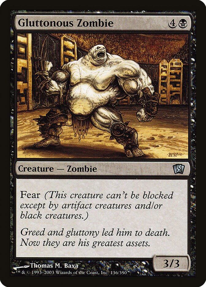Gluttonous Zombie 136/350 (8th Edition)  - Foil | Good Games Adelaide SA