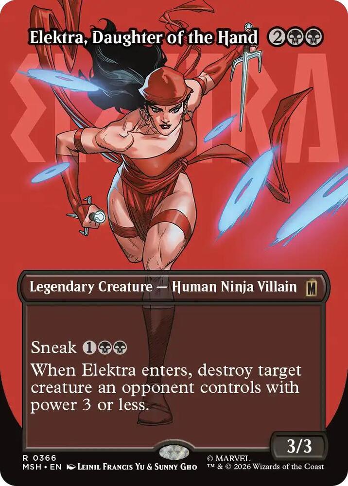 Elektra, Daughter of the Hand 366 (Marvel Super Heroes)  - Borderless Foil | Good Games Adelaide SA