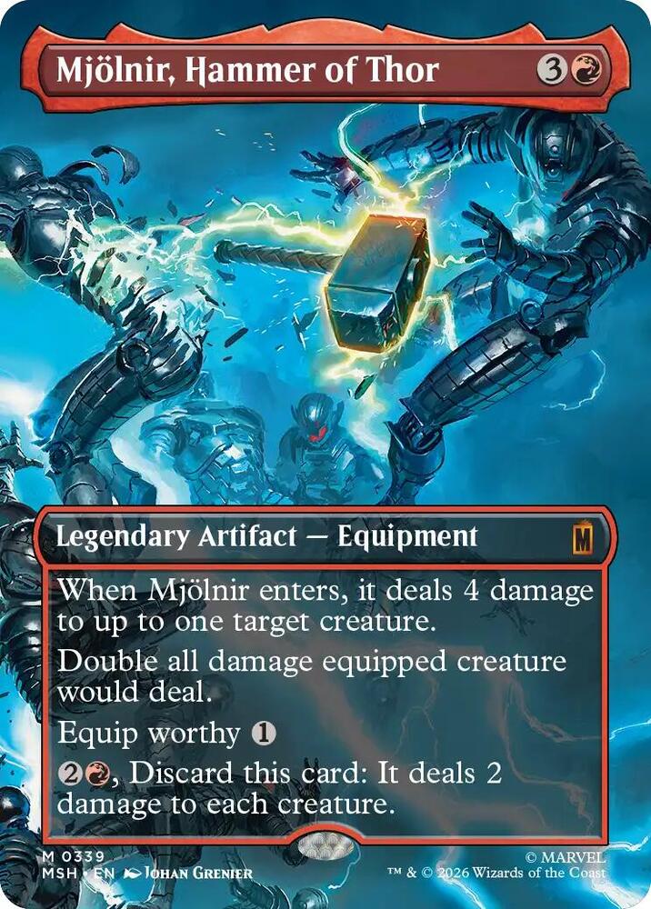 Mjolnir Hammer of Thor Borderless 0339 339 (Marvel Super Heroes)  - Foil | Good Games Adelaide SA