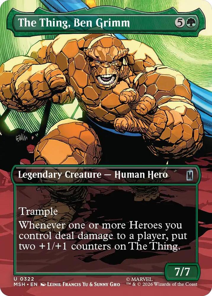 The Thing Ben Grimm Borderless 322 (Marvel Super Heroes)  - Foil | Good Games Adelaide SA