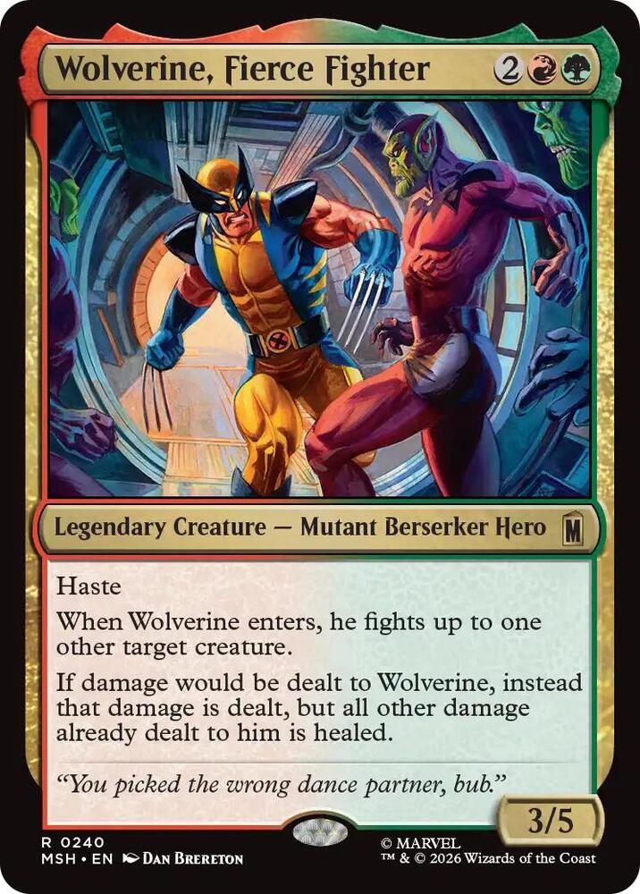 Wolverine, Fierce Fighter 240 (Marvel Super Heroes)  - Foil | Good Games Adelaide SA