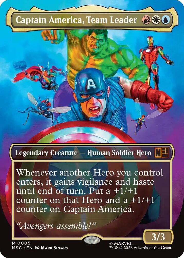 Captain America, Team Leader 5 (Commander: Marvel Super Heroes)  - Borderless | Good Games Adelaide SA