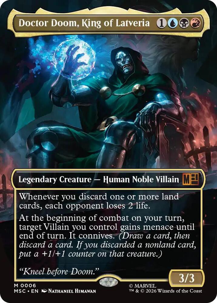 Doctor Doom, King of Latveria 6 (Commander: Marvel Super Heroes)  - Borderless Foil | Good Games Adelaide SA