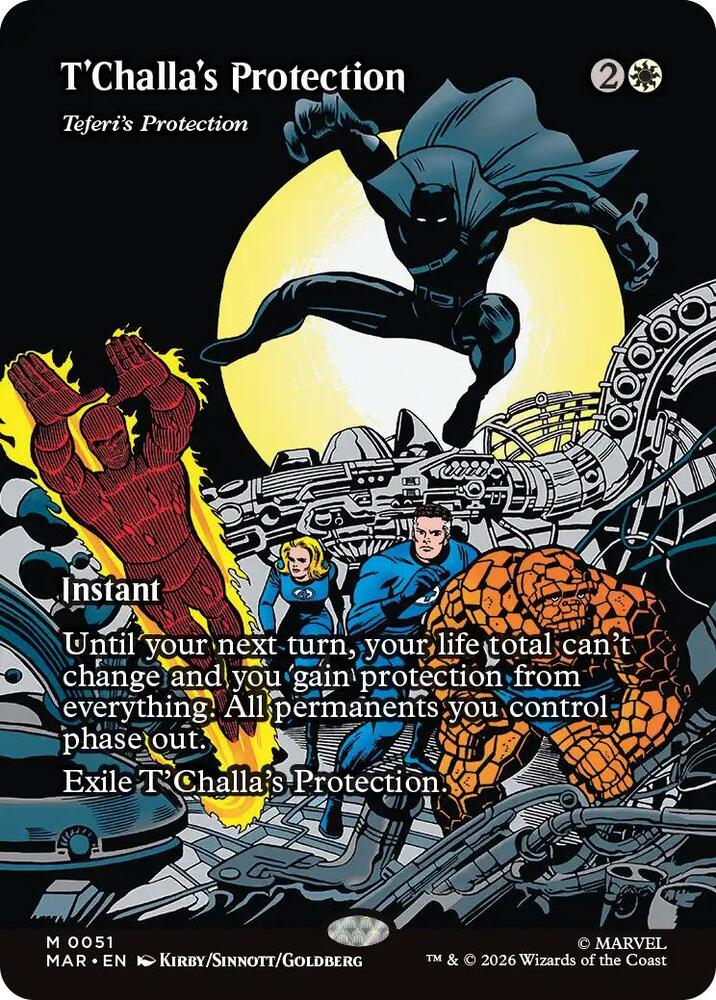 T'Challa's Protection // Teferi's Protection (Dupe) 51 (Marvel Universe Eternal-Legal)  - Borderless Foil | Good Games Adelaide SA