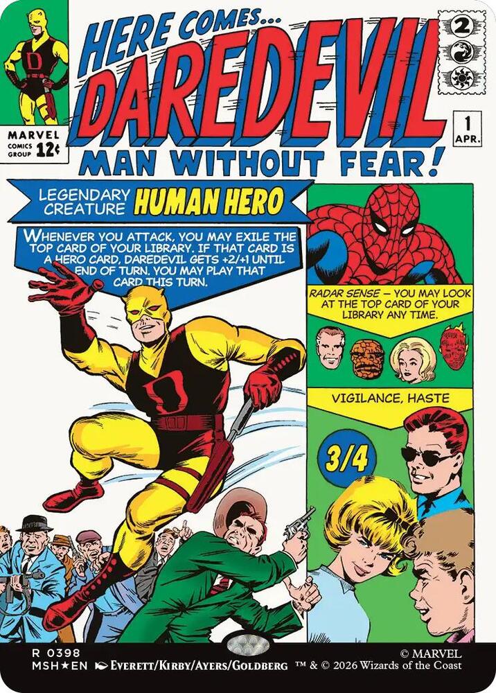 Daredevil Man Without Fear Borderless 0398 398 (Marvel Super Heroes)  - Foil | Good Games Adelaide SA