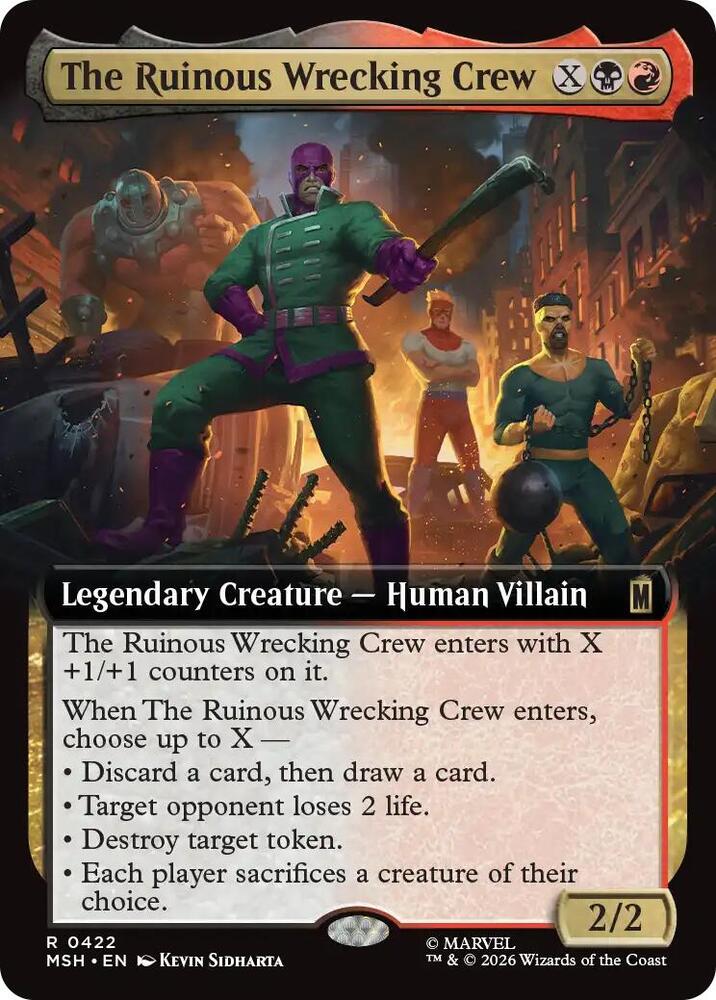 The Ruinous Wrecking Crew Extended Art 422 (Marvel Super Heroes)  - Foil | Good Games Adelaide SA