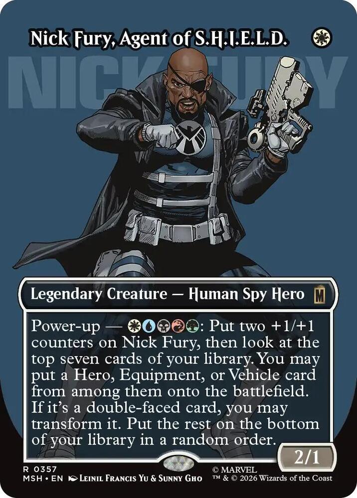 Nick Fury Agent of SHIELD Borderless 0357 357 (Marvel Super Heroes)  - Foil | Good Games Adelaide SA