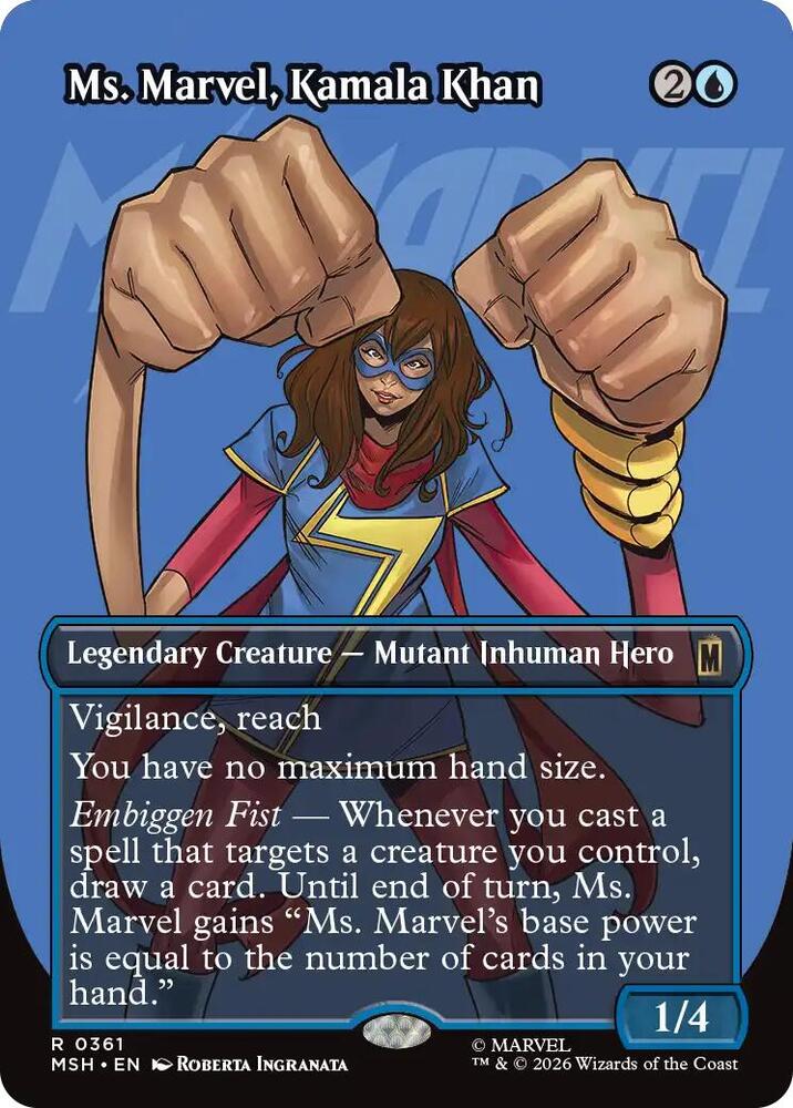 Ms Marvel Kamala Khan Borderless 361 (Marvel Super Heroes)  - Borderless Foil | Good Games Adelaide SA