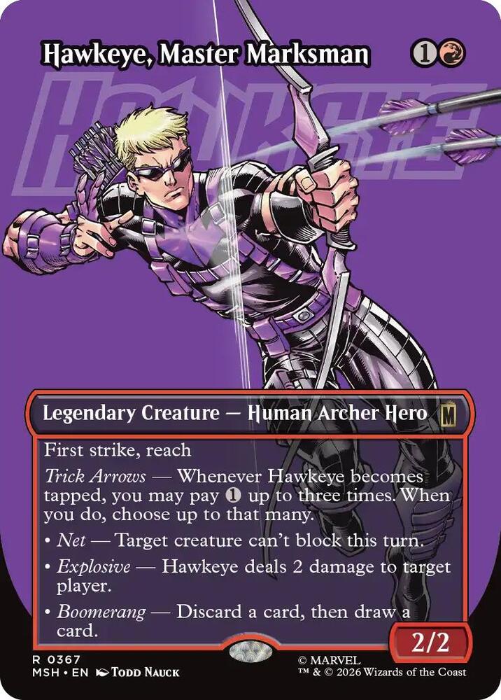 Hawkeye Master Marksman Borderless 367 (Marvel Super Heroes)  - Foil | Good Games Adelaide SA