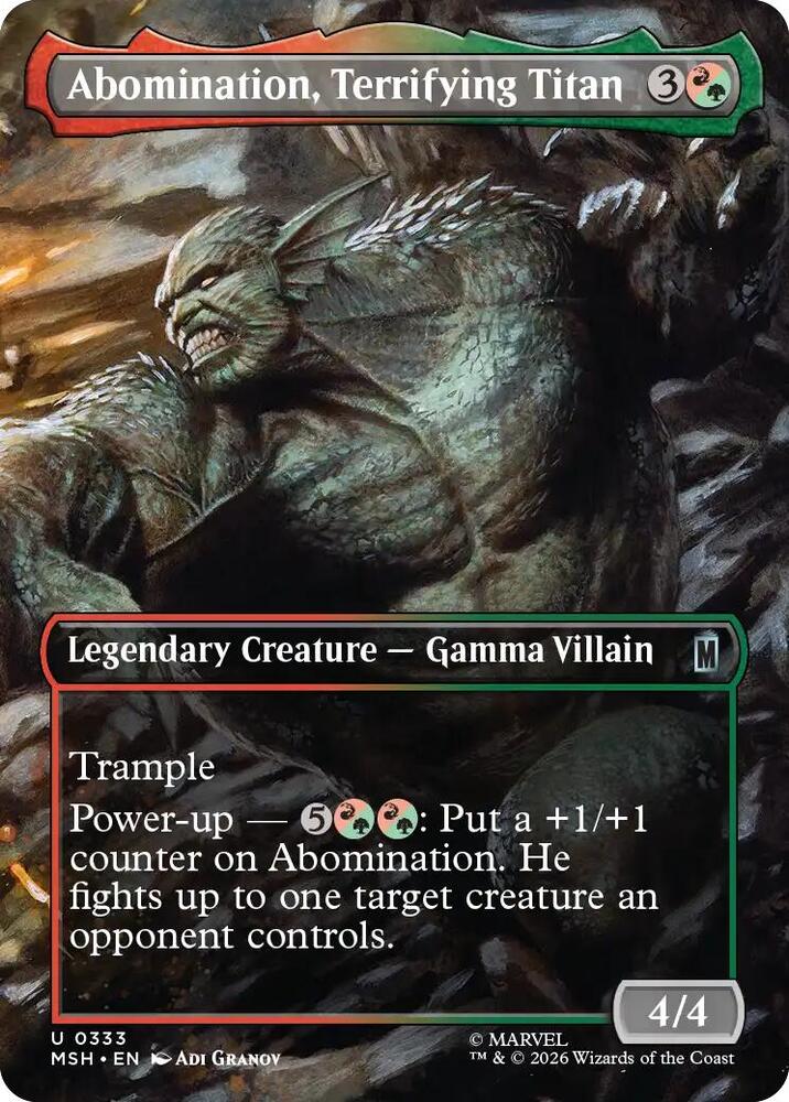 Abomination, Terrifying Titan 333 (Marvel Super Heroes)  - Borderless Foil | Good Games Adelaide SA