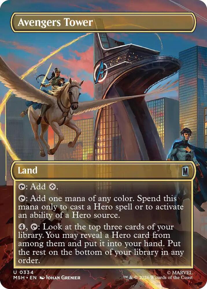 Avengers Tower 334 (Marvel Super Heroes)  - Borderless Foil | Good Games Adelaide SA