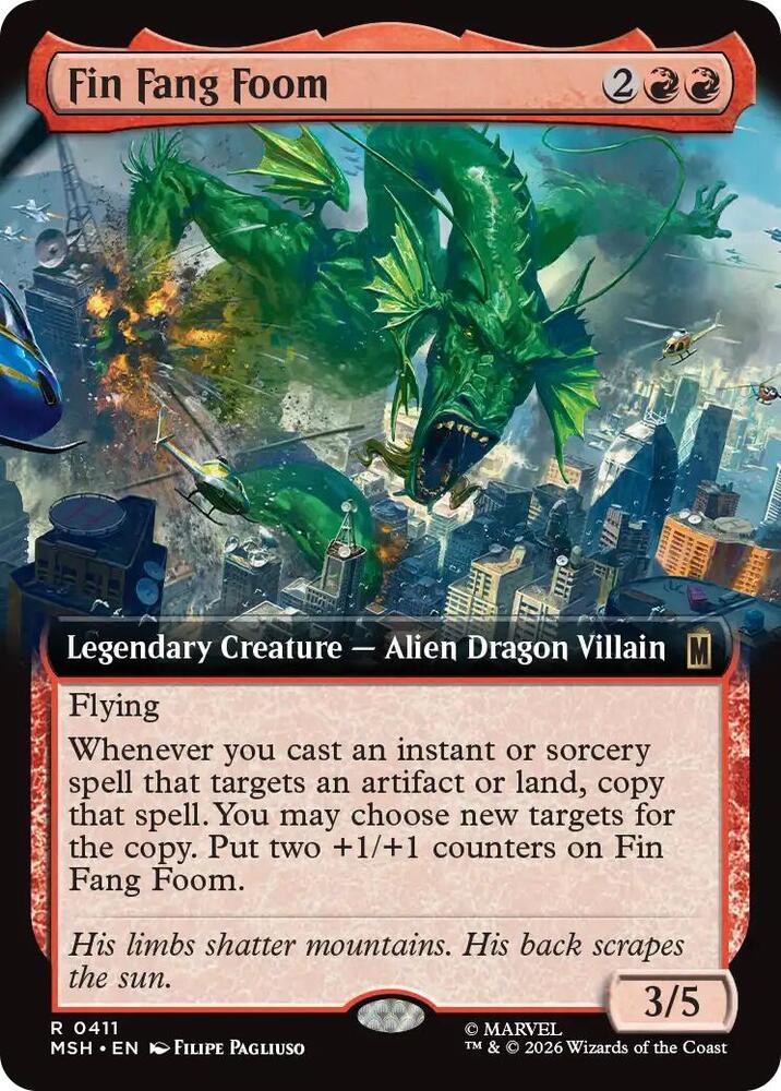 Fin Fang Foom 411 (Marvel Super Heroes)  - Extended Art Foil | Good Games Adelaide SA