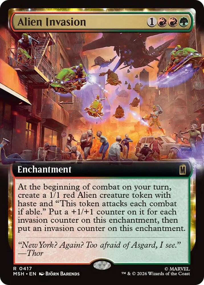 Alien Invasion 417 (Marvel Super Heroes)  - Extended Art Foil | Good Games Adelaide SA