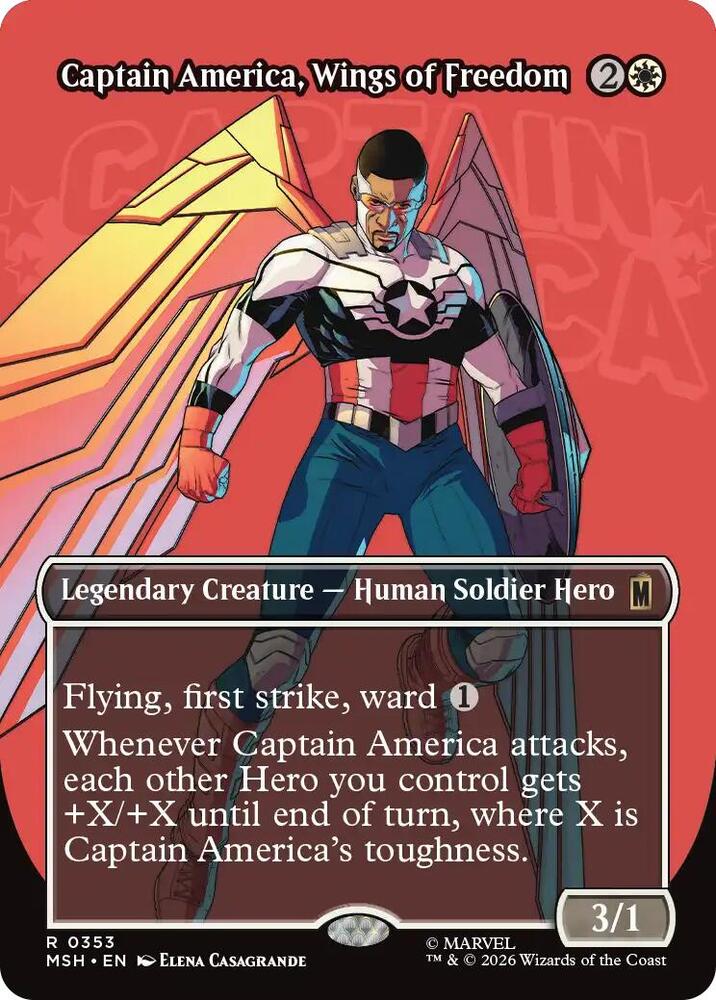 Captain America, Wings of Freedom 353 (Marvel Super Heroes)  - Borderless Foil | Good Games Adelaide SA