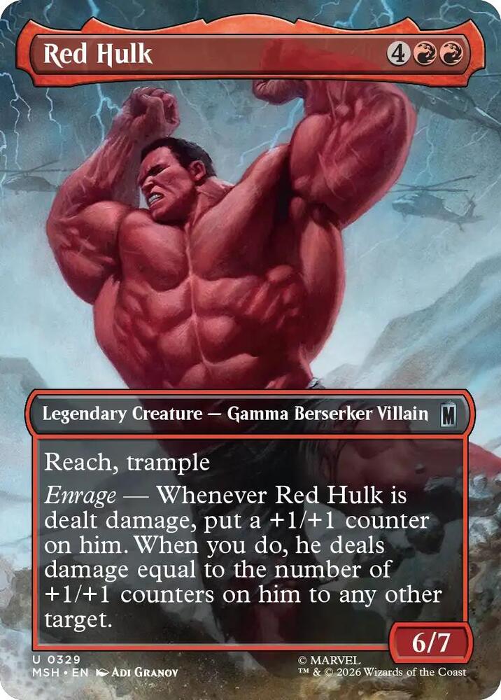 Red Hulk Borderless 329 (Marvel Super Heroes)  - Foil | Good Games Adelaide SA